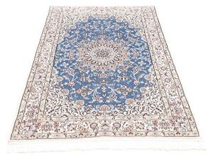 Tappeto Nain 9la Medaglione Floreale Blu Avorio 103x156 Cm