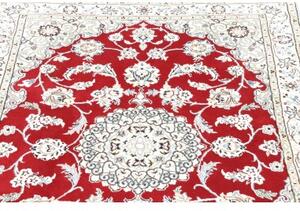 Tappeto Nain 9la Medaglione Floreale Rosso Avorio 101x151 Cm