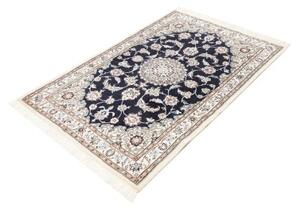 Tappeto Nain 9la Medaglione Floreale Blu Scuro Avorio 101x150 Cm