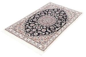 Tappeto Nain 9la Medaglione Floreale Blu Scuro Beige 78x118 Cm