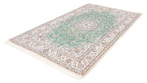 Tappeto Nain 9la Medaglione Floreale Verde Acqua Avorio 155x247 Cm