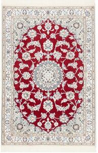 Tappeto Nain 9la Medaglione Floreale Rosso Avorio 101x151 Cm
