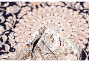 Tappeto Nain 9la Medaglione Floreale Blu Scuro Avorio 154x244 Cm