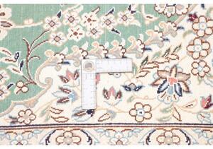 Tappeto Nain 9la Medaglione Floreale Verde Acqua Avorio 155x247 Cm