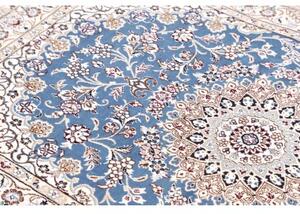 Tappeto Nain 9la Medaglione Floreale Blu Avorio 103x156 Cm