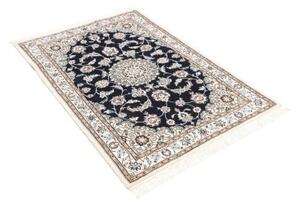 Tappeto Nain 9la Medaglione Floreale Blu Scuro Avorio 101x150 Cm