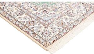 Tappeto Nain 9la Medaglione Floreale Verde Acqua Avorio 155x247 Cm