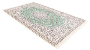 Tappeto Nain 9la Medaglione Floreale Verde Acqua Avorio 155x247 Cm
