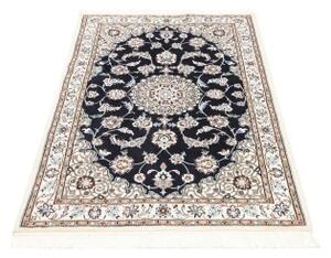 Tappeto Nain 9la Medaglione Floreale Blu Scuro Avorio 101x150 Cm