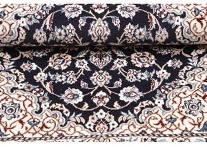 Tappeto Nain 9la Medaglione Floreale Blu Notte Avorio 80x117 Cm