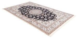 Tappeto Nain 9la Medaglione Floreale Blu Scuro Avorio 157x248 Cm