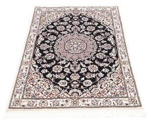 Tappeto Nain 9la Medaglione Floreale Blu Scuro Beige 78x118 Cm