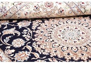 Tappeto Nain 9la Medaglione Floreale Blu Scuro Avorio 154x244 Cm
