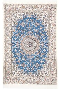Tappeto Nain 9la Medaglione Floreale Blu Avorio 103x156 Cm