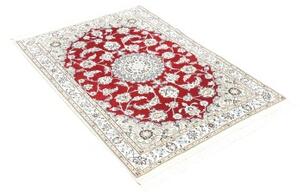 Tappeto Nain 9la Medaglione Floreale Rosso Avorio 101x151 Cm