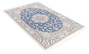 Tappeto Nain 9la Medaglione Floreale Blu Avorio 104x155 Cm