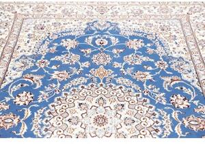 Tappeto Nain 9la Medaglione Floreale Blu Avorio 155x247 Cm
