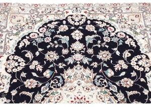 Tappeto Nain 6la Medaglione Floreale Blu Notte Avorio 81x120 Cm