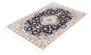 Tappeto Nain 6la Medaglione Floreale Blu Notte Avorio 82x116 Cm
