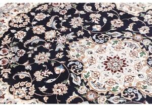 Tappeto Nain 6la Medaglione Floreale Blu Scuro Avorio 95x127 Cm