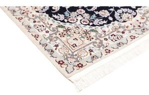 Tappeto Nain 6la Medaglione Floreale Blu Notte Avorio 82x116 Cm