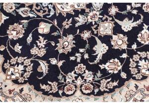 Tappeto Nain 6la Medaglione Floreale Blu Notte Avorio 85x123 Cm