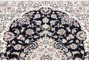 Tappeto Nain 6la Medaglione Floreale Blu Notte Avorio 78x118 Cm
