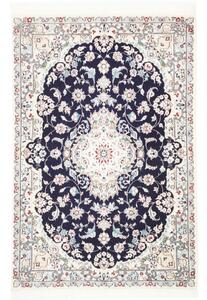 Tappeto Nain 6la Medaglione Floreale Blu Notte Avorio 81x120 Cm