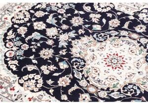 Tappeto Nain 6la Medaglione Floreale Blu Notte Avorio 81x120 Cm