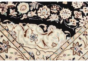 Tappeto Nain 6la Medaglione Floreale Nero Avorio 72x108 Cm