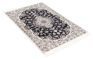 Tappeto Nain 6la Medaglione Floreale Blu Notte Avorio 78x118 Cm