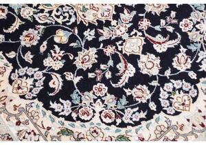 Tappeto Nain 6la Medaglione Floreale Blu Notte Avorio 82x116 Cm