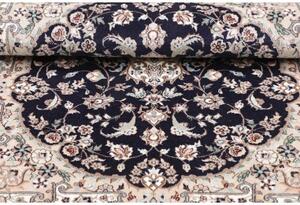 Tappeto Nain 6la Medaglione Floreale Blu Notte Avorio 85x123 Cm