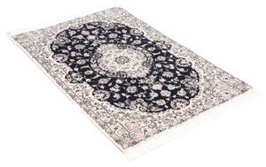 Tappeto Nain 6la Medaglione Floreale Blu Notte Avorio 81x124 Cm