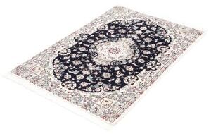 Tappeto Nain 6la Medaglione Floreale Blu Notte Avorio 81x120 Cm