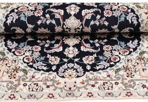 Tappeto Nain 6la Medaglione Floreale Blu Notte Avorio 82x116 Cm