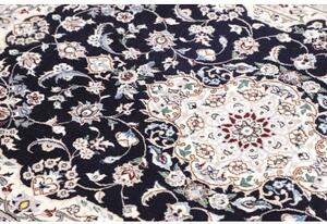 Tappeto Nain 6la Medaglione Floreale Blu Notte Avorio 81x124 Cm