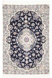 Tappeto Nain 6la Medaglione Floreale Blu Notte Avorio 81x124 Cm