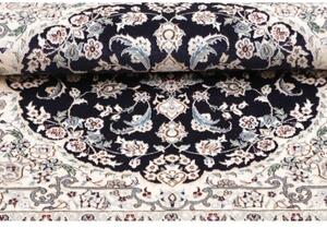 Tappeto Nain 6la Medaglione Floreale Blu Notte Avorio 78x118 Cm