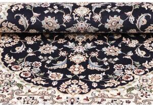 Tappeto Nain 6la Medaglione Floreale Blu Scuro Avorio 95x127 Cm
