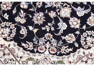 Tappeto Nain 6la Medaglione Floreale Blu Notte Avorio 81x124 Cm