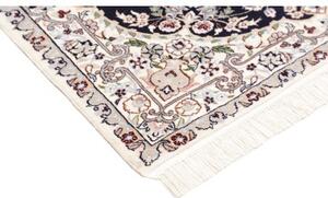 Tappeto Nain 6la Medaglione Floreale Blu Scuro Avorio 95x127 Cm