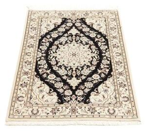 Tappeto Nain 6la Medaglione Floreale Nero Avorio 72x108 Cm