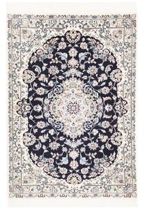 Tappeto Nain 6la Medaglione Floreale Blu Notte Avorio 78x118 Cm