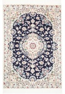 Tappeto Nain 6la Medaglione Floreale Blu Notte Avorio 82x116 Cm