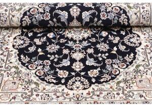 Tappeto Nain 6la Medaglione Floreale Blu Notte Avorio 81x124 Cm