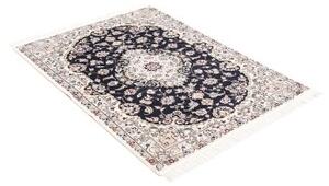 Tappeto Nain 6la Medaglione Floreale Blu Scuro Avorio 95x127 Cm