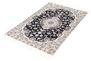 Tappeto Nain 6la Medaglione Floreale Blu Notte Avorio 78x118 Cm