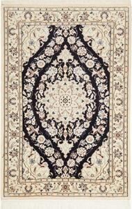 Tappeto Nain 6la Medaglione Floreale Nero Avorio 72x108 Cm