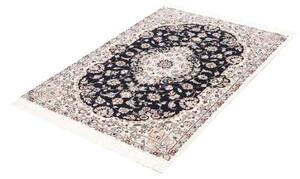 Tappeto Nain 6la Medaglione Floreale Blu Scuro Avorio 95x127 Cm